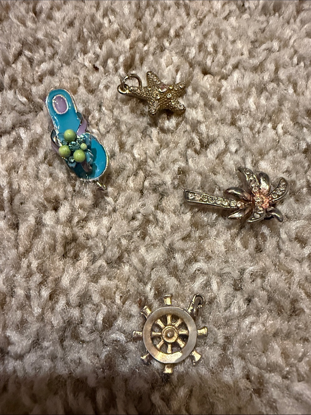 Beach Charm Mix - Flip Flop, Starfish, Wheel & Floral Charms and/or pendants